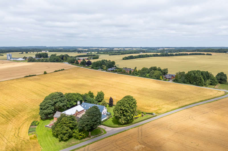 Dronefoto af Hammer på en sommerdag