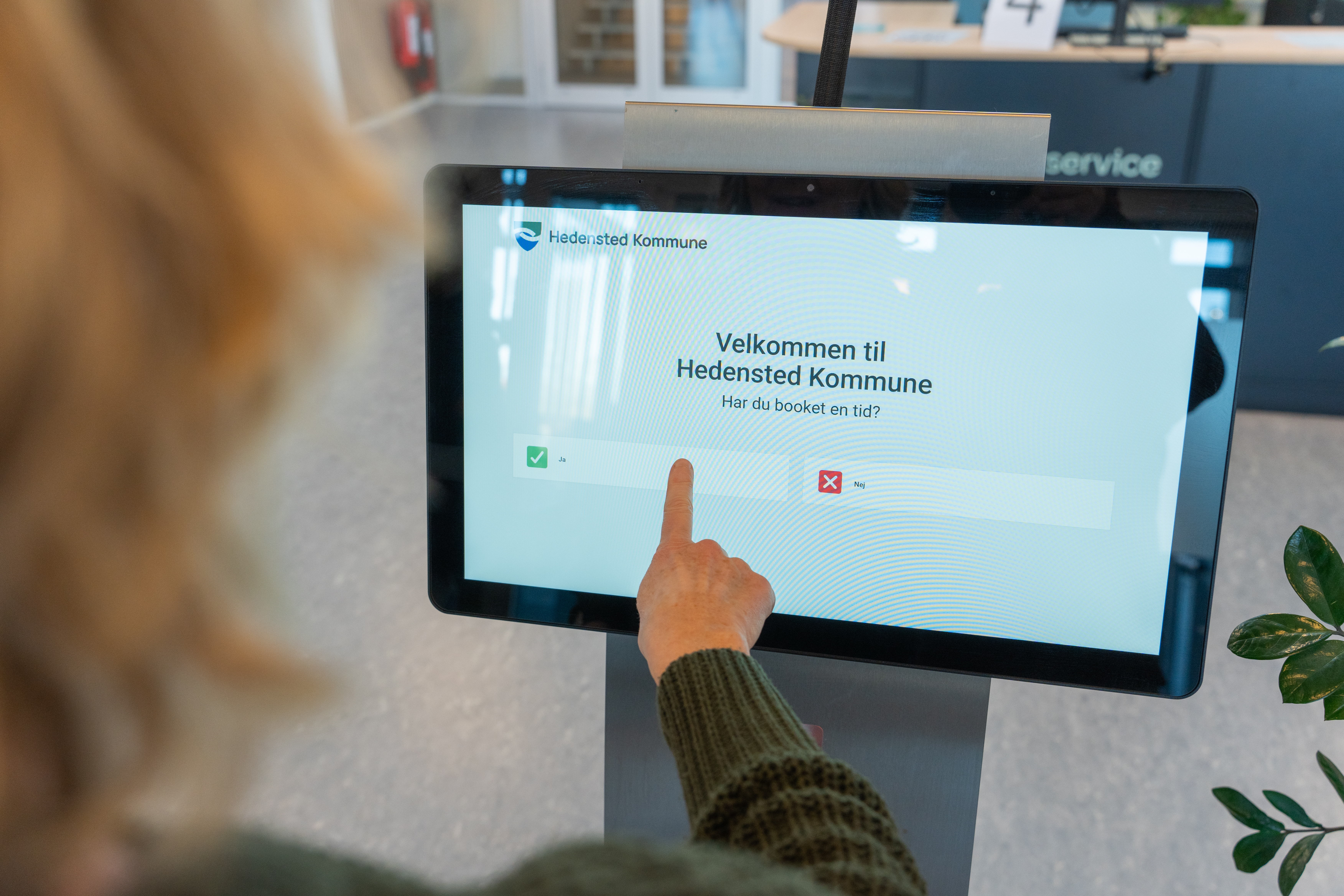 Skærm til tidsbestilling i Borgerservice
