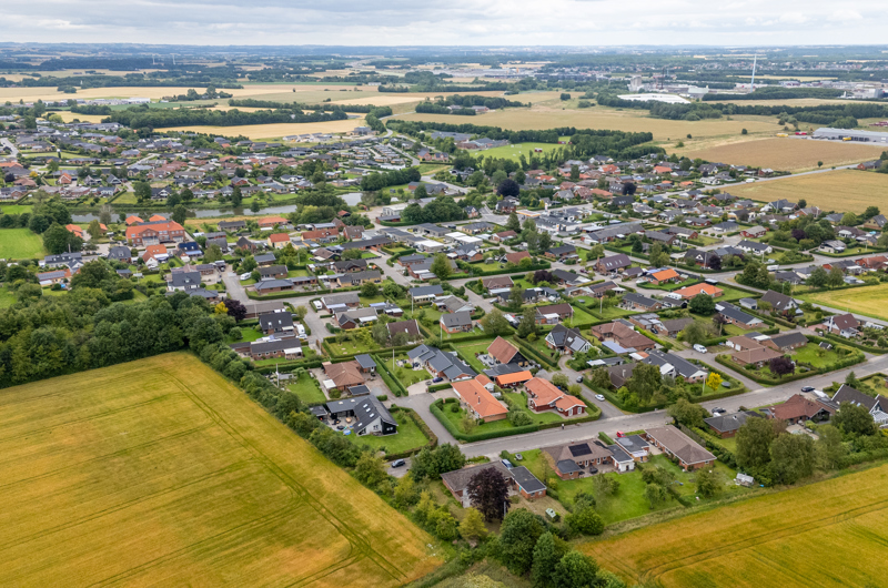 Luftfoto af Øster Snede og Kragelund